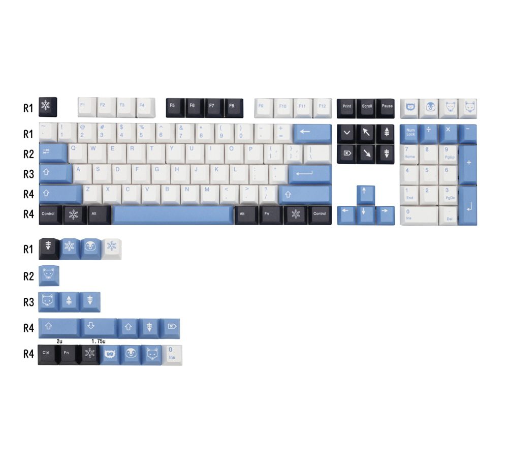 OMO Pole Circle Cherry profile Dye Sub Keycap for mechanical keyboard 60 87 104 tkl ansi xd64 bm60 bm68 bm80 xd87 xd96