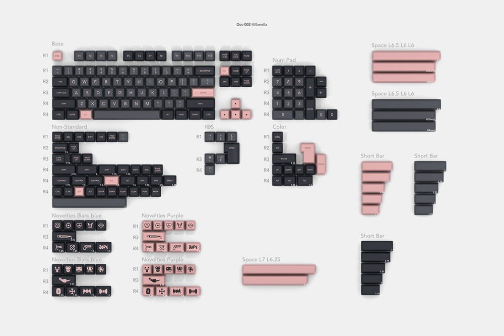 Domikey SA abs doubleshot keycap set VILLANELLA Black Pink SA for mx stem keyboard poker 87 104 gh60 xd64 xd68 xd84 xd96 xd87 Domikey SA abs doubleshot keycap set VILLANELLA Black Pink SA for mx stem keyboard poker 87 104 gh60 xd64 xd68 xd84 xd96 xd87