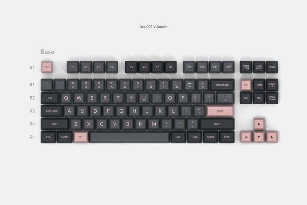 Domikey SA abs doubleshot keycap set VILLANELLA Black Pink SA for mx stem keyboard poker 87 104 gh60 xd64 xd68 xd84 xd96 xd87 Domikey SA abs doubleshot keycap set VILLANELLA Black Pink SA for mx stem keyboard poker 87 104 gh60 xd64 xd68 xd84 xd96 xd87