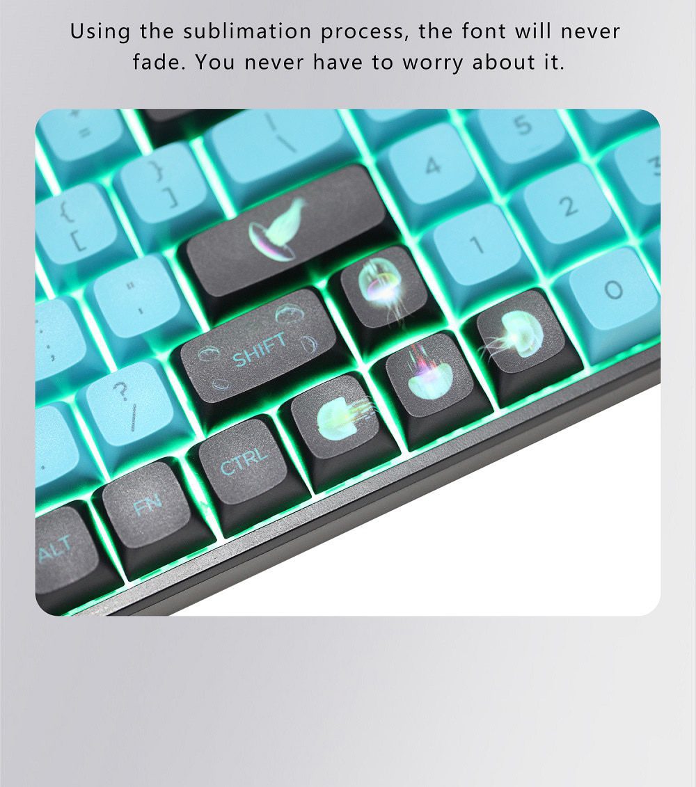 XDA V2 Ocean Jellyfish Dye Sub Keycap Set thick PBT for keyboard gh60 poker 87 tkl 104 ansi xd64 bm60 xd68 xd84 xd96 Blue Black XDA V2 Ocean Jellyfish Dye Sub Keycap Set thick PBT for keyboard gh60 poker 87 tkl 104 ansi xd64 bm60 xd68 xd84 xd96 Blue Black