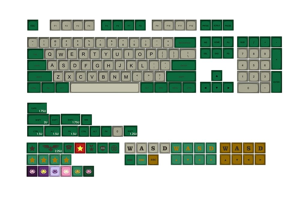 XDA V2 Dare to Die Corps Dye Sub Keycap Set thick PBT for keyboard gh60 poker 87 tkl 104 ansi xd64 bm60 xd68 bm65 bm68 Green XDA V2 Dare to Die Corps Dye Sub Keycap Set thick PBT for keyboard gh60 poker 87 tkl 104 ansi xd64 bm60 xd68 bm65 bm68 Green