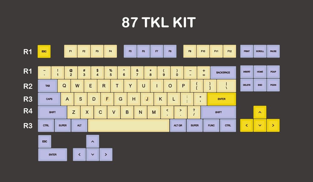 SA profile Dye Sub Keycap Set PBT plastic lily beige purple  for mechanical keyboard beige grey cyan gh60 xd64 xd84 xd96 87 104