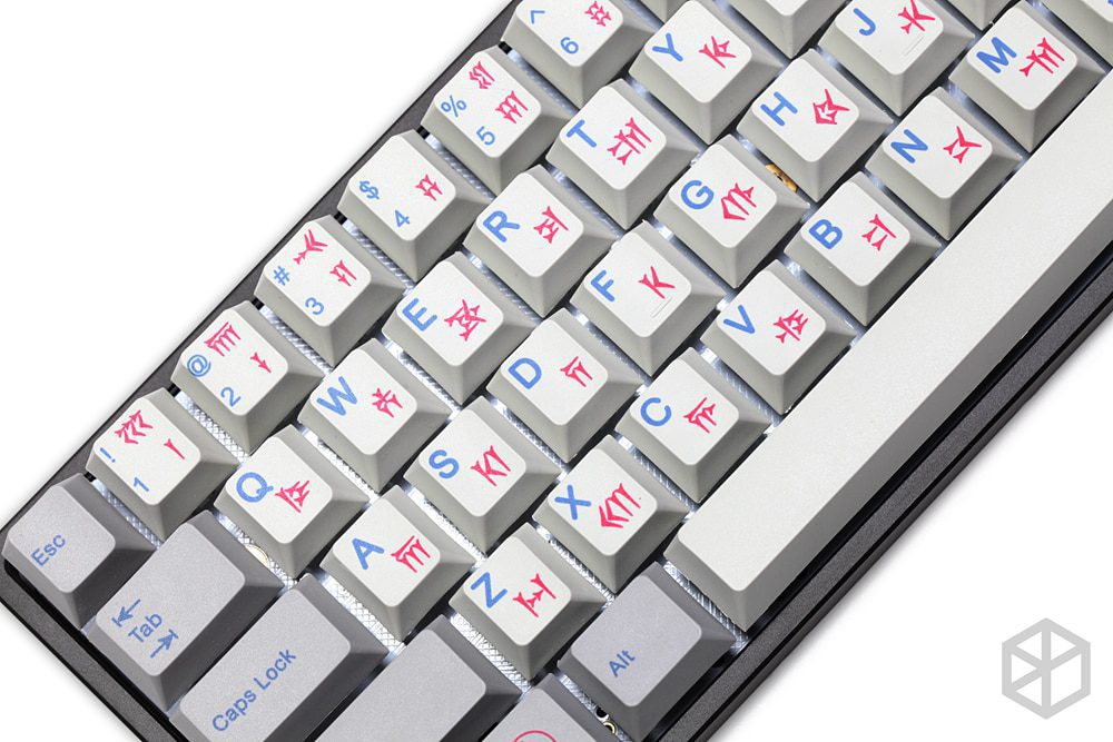 139 Ancient Babylon cuneiform font language Cherry profile magenta blue Dye Sub Keycap PBT for gh60 xd60 xd84 tada68 87 104