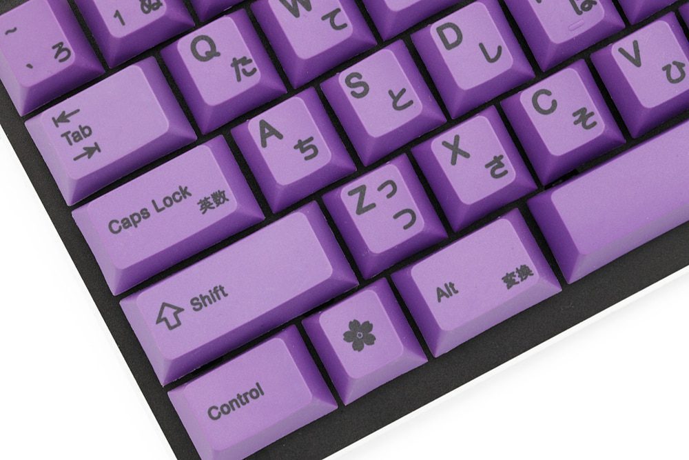 Purple 139 Japanese root Japan black font language Cherry profile Dye Sub Keycap PBT for gh60 xd60 xd84 cospad tada68 87 104