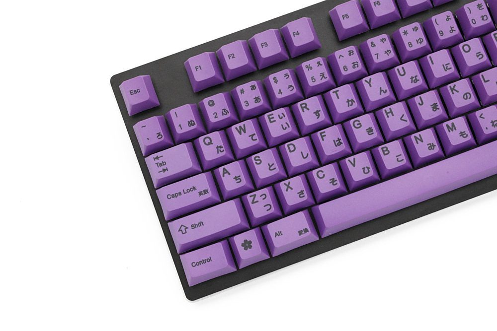 Purple 139 Japanese root Japan black font language Cherry profile Dye Sub Keycap PBT for gh60 xd60 xd84 cospad tada68 87 104