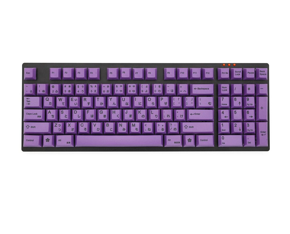Purple 139 Japanese root Japan black font language Cherry profile Dye Sub Keycap PBT for gh60 xd60 xd84 cospad tada68 87 104