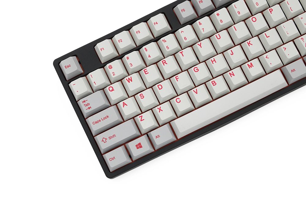 139 Cherry profile red font Dye Sub Keycap Set thick PBT plastic keyboard gh60 xd60 xd84 cospad tada68 rs96 zz96 87 104 fc660
