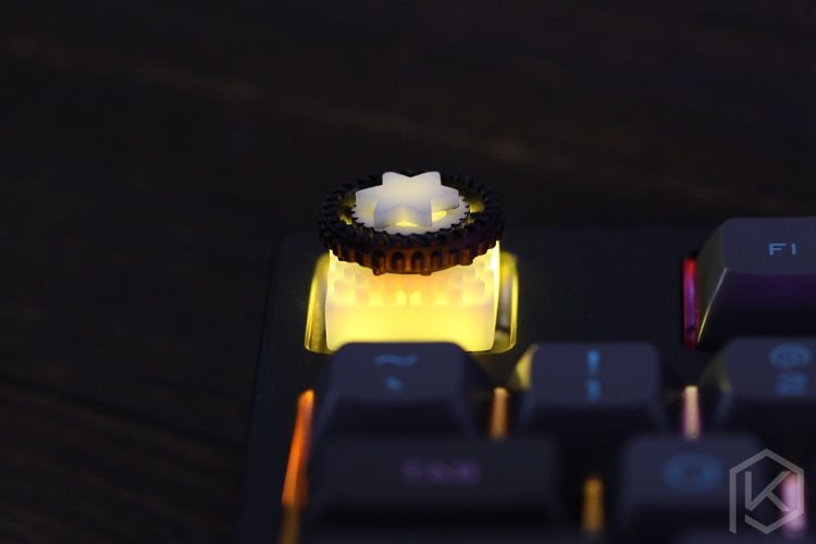 Novelty Shine Through Keycaps 3d printed print printing pla gear turbo custom mechanical keyboards light Cherry MX compatible Novelty Shine Through Keycaps 3d printed print printing pla gear turbo custom mechanical keyboards light Cherry MX compatible