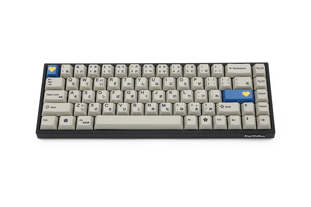 Domikey abs doubleshot keycap pixel heart blue yellow for oem dsa sa cherry profile poker 87 104 gh60 xd64 xd68 xd84 xd75 xd87