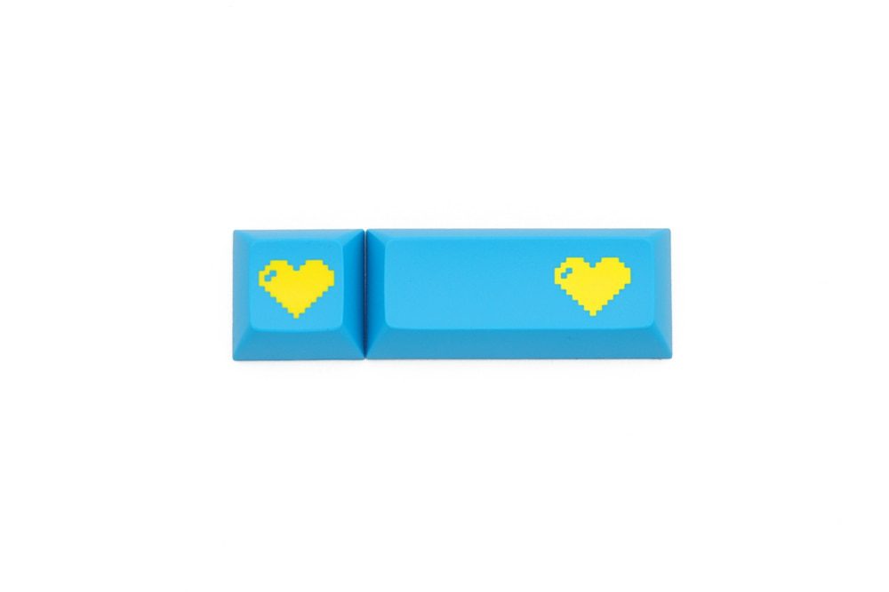 Domikey abs doubleshot keycap pixel heart Light Blue yellow oem dsa sa cherry profile poker 87 104 gh60 xd64 xd68 xd84 xd75 xd87