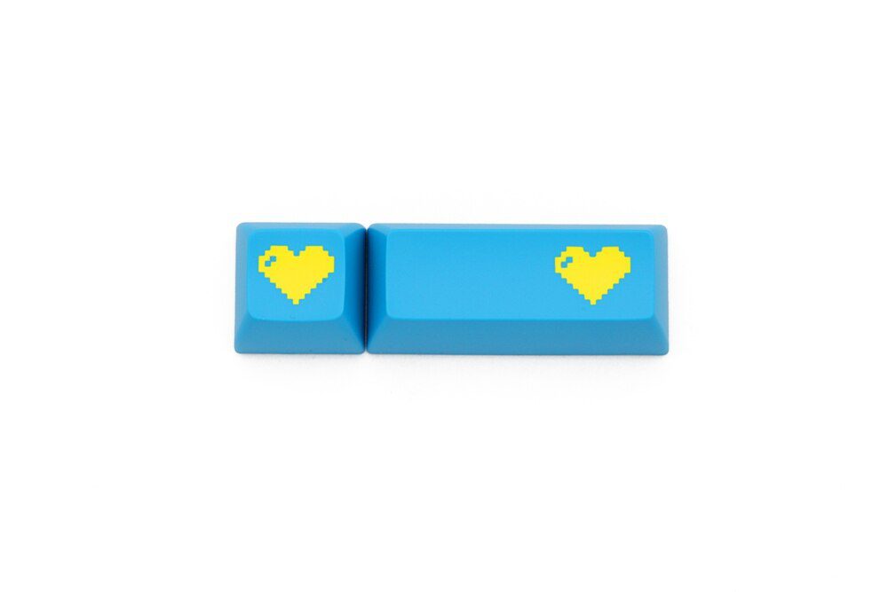 Domikey abs doubleshot keycap pixel heart Light Blue yellow oem dsa sa cherry profile poker 87 104 gh60 xd64 xd68 xd84 xd75 xd87
