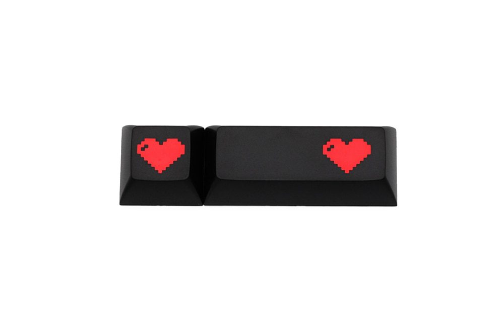 Domikey abs doubleshot keycap pixel heart black red oem dsa sa cherry profile poker 87 104 gh60 xd64 xd68 xd84 xd75 xd87