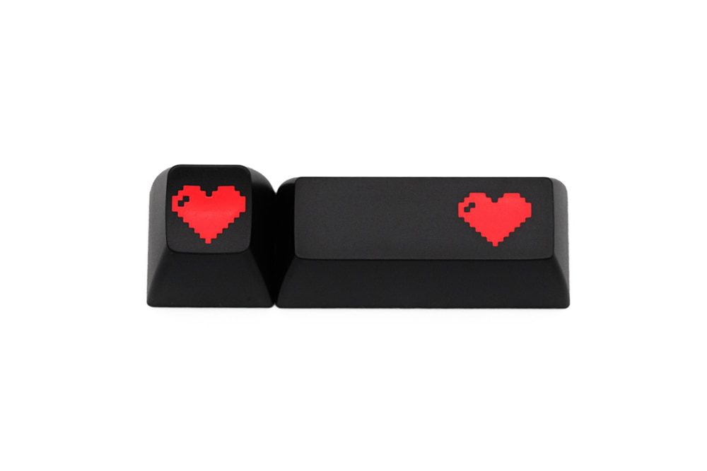 Domikey abs doubleshot keycap pixel heart black red oem dsa sa cherry profile poker 87 104 gh60 xd64 xd68 xd84 xd75 xd87