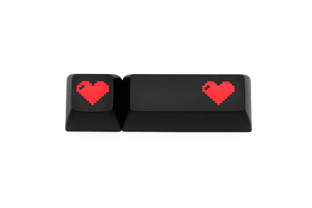 Domikey abs doubleshot keycap pixel heart black red oem dsa sa cherry profile poker 87 104 gh60 xd64 xd68 xd84 xd75 xd87