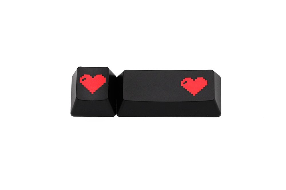 Domikey abs doubleshot keycap pixel heart black red oem dsa sa cherry profile poker 87 104 gh60 xd64 xd68 xd84 xd75 xd87