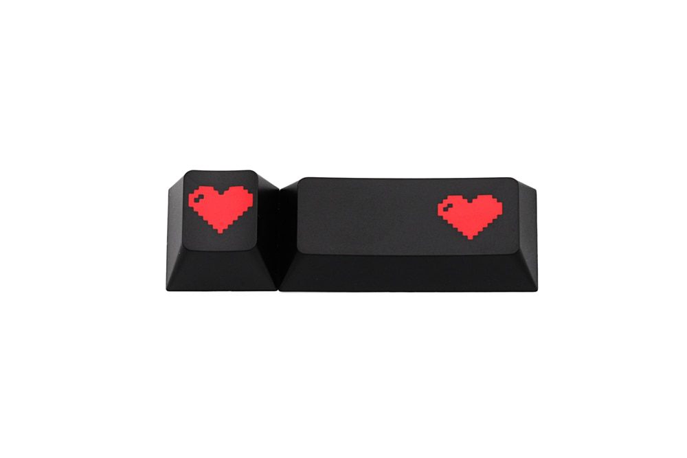 Domikey abs doubleshot keycap pixel heart black red oem dsa sa cherry profile poker 87 104 gh60 xd64 xd68 xd84 xd75 xd87