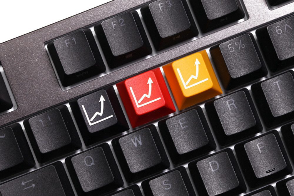 Novelty rising Stock Market Up Up Up cherry profile dip dye sculpture pbt keycap for mechanical keyboard laser etched ESC r1 1x Novelty rising Stock Market Up Up Up cherry profile dip dye sculpture pbt keycap for mechanical keyboard laser etched ESC r1 1x