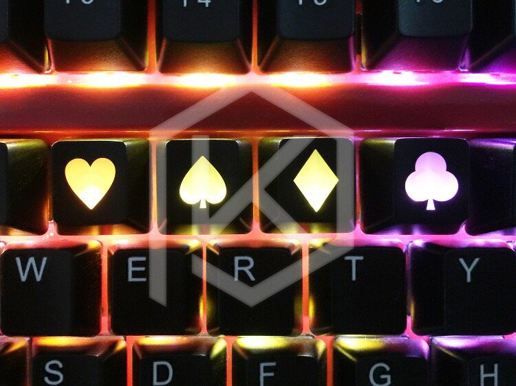 Novelty Shine Through Keycaps ABS Etched, light,Shine-Throughlucky poker oem profile red black Novelty Shine Through Keycaps ABS Etched, light,Shine-Throughlucky poker oem profile red black