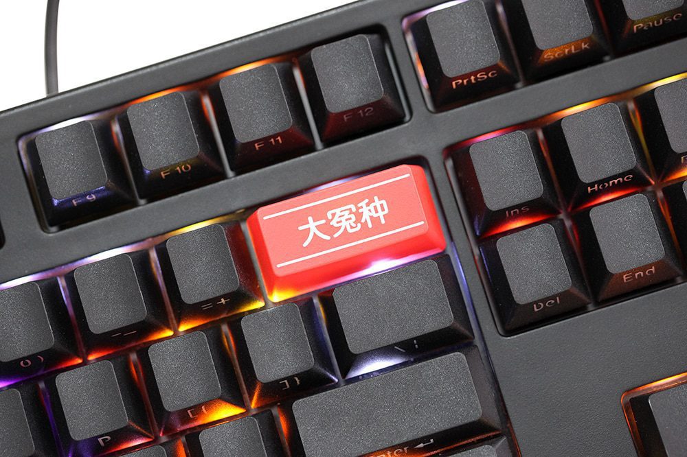Novelty Shine Through Keycaps ABS Laser Etched back lit black red Enter Backspace OEM Profile Big Sucker