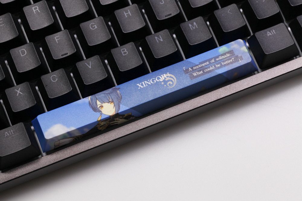 Allover dye subbed Keycap Novelty 6.25u spacebar pbt for mechanical keyboard Genshin Impact Diona Jean YanFei YunJin Goroou Allover dye subbed Keycap Novelty 6.25u spacebar pbt for mechanical keyboard Genshin Impact Diona Jean YanFei YunJin Goroou