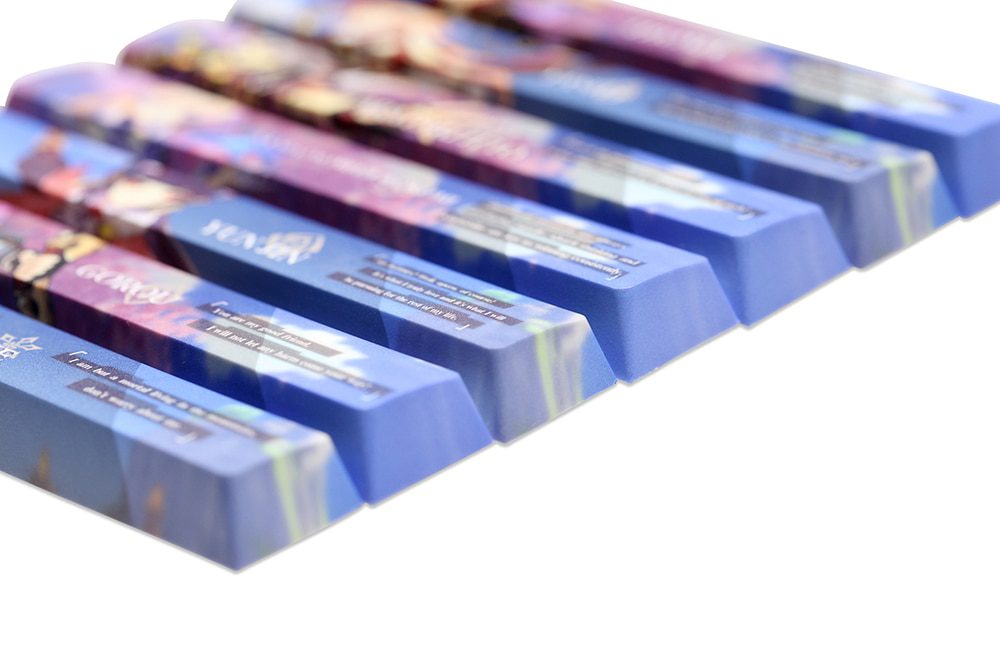 Allover dye subbed Keycap Novelty 6.25u spacebar pbt for mechanical keyboard Genshin Impact Diona Jean YanFei YunJin Goroou Allover dye subbed Keycap Novelty 6.25u spacebar pbt for mechanical keyboard Genshin Impact Diona Jean YanFei YunJin Goroou