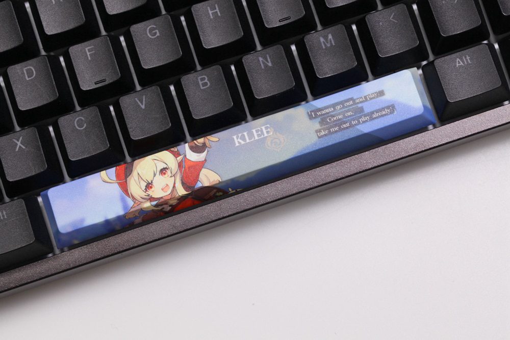 Allover dye subbed Keycap Novelty 6.25u spacebar pbt for mechanical keyboard Genshin Impact Diona Jean YanFei YunJin Goroou Allover dye subbed Keycap Novelty 6.25u spacebar pbt for mechanical keyboard Genshin Impact Diona Jean YanFei YunJin Goroou