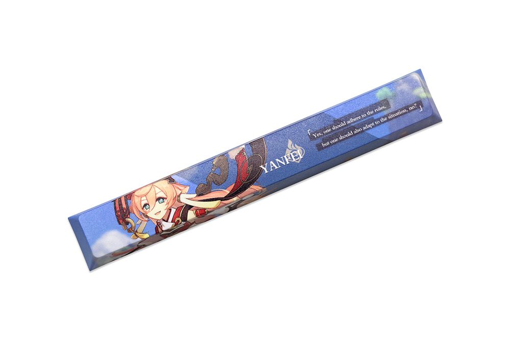 Allover dye subbed Keycap Novelty 6.25u spacebar pbt for mechanical keyboard Genshin Impact Diona Jean YanFei YunJin Goroou Allover dye subbed Keycap Novelty 6.25u spacebar pbt for mechanical keyboard Genshin Impact Diona Jean YanFei YunJin Goroou