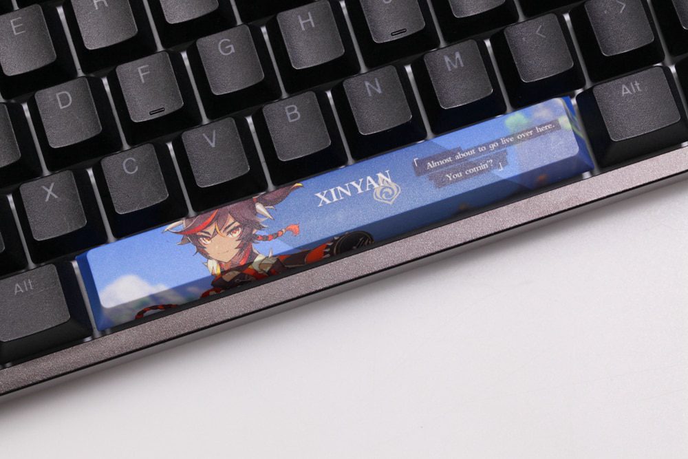 Allover dye subbed Keycap Novelty 6.25u spacebar pbt for mechanical keyboard Genshin Impact Diona Jean YanFei YunJin Goroou Allover dye subbed Keycap Novelty 6.25u spacebar pbt for mechanical keyboard Genshin Impact Diona Jean YanFei YunJin Goroou
