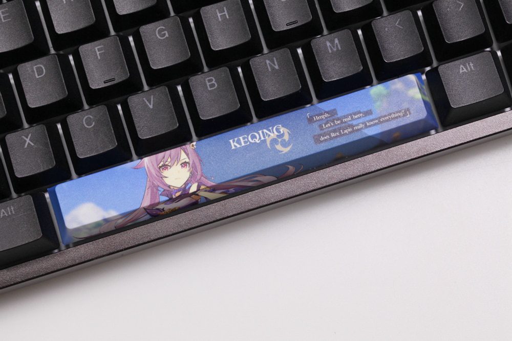 Allover dye subbed Keycap Novelty 6.25u spacebar pbt for mechanical keyboard Genshin Impact Diona Jean YanFei YunJin Goroou Allover dye subbed Keycap Novelty 6.25u spacebar pbt for mechanical keyboard Genshin Impact Diona Jean YanFei YunJin Goroou