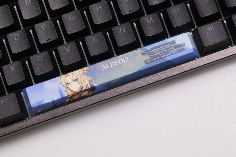 Allover dye subbed Keycap Novelty 6.25u spacebar pbt for mechanical keyboard Genshin Impact Diona Jean YanFei YunJin Goroou Allover dye subbed Keycap Novelty 6.25u spacebar pbt for mechanical keyboard Genshin Impact Diona Jean YanFei YunJin Goroou