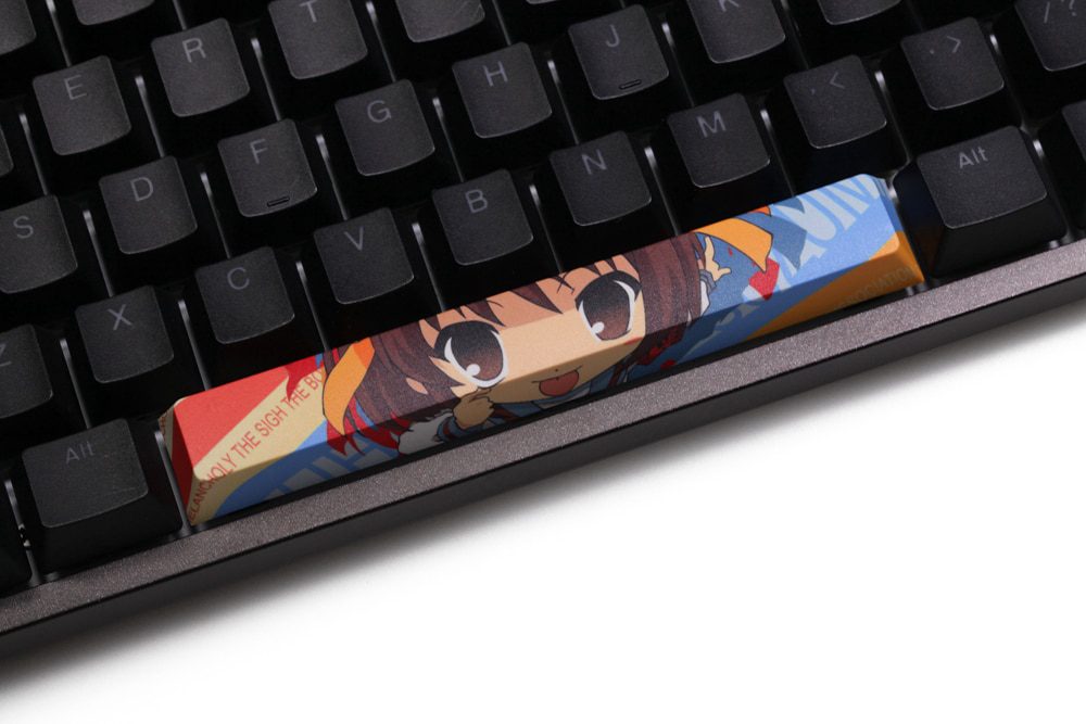Allover dye subbed Keycap Novelty 6.25u spacebar pbt for custom keyboard Milim Nava Suzumiya Haruhi Elaina Takanashi Rikka Allover dye subbed Keycap Novelty 6.25u spacebar pbt for custom keyboard Milim Nava Suzumiya Haruhi Elaina Takanashi Rikka