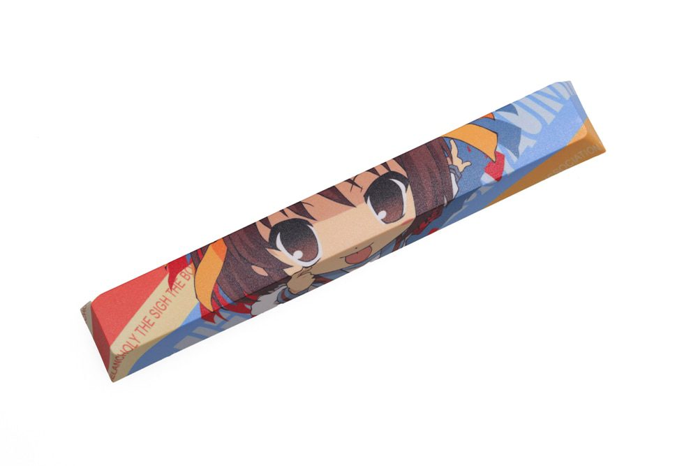 Allover dye subbed Keycap Novelty 6.25u spacebar pbt for custom keyboard Milim Nava Suzumiya Haruhi Elaina Takanashi Rikka Allover dye subbed Keycap Novelty 6.25u spacebar pbt for custom keyboard Milim Nava Suzumiya Haruhi Elaina Takanashi Rikka