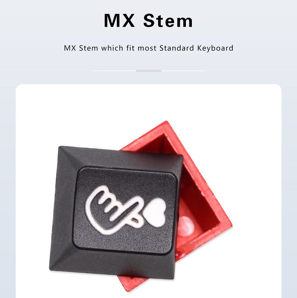 Novelty PC Finger Heart Love Cherry profile dip dye Laser pbt keycap for keyboard ESC r1 1x Red Black Yellow Novelty PC Finger Heart Love Cherry profile dip dye Laser pbt keycap for keyboard ESC r1 1x Red Black Yellow