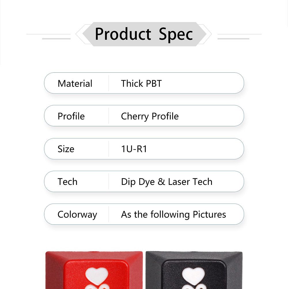 Novelty PC Finger Heart Love Cherry profile dip dye Laser pbt keycap for keyboard ESC r1 1x Red Black Yellow Novelty PC Finger Heart Love Cherry profile dip dye Laser pbt keycap for keyboard ESC r1 1x Red Black Yellow
