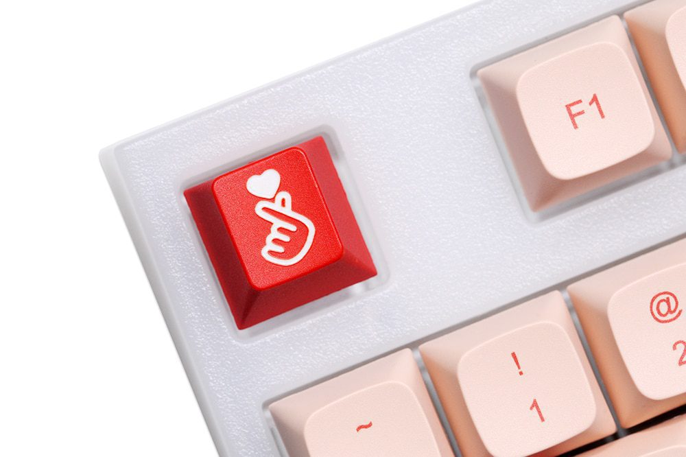 Novelty PC Finger Heart Love Cherry profile dip dye Laser pbt keycap for keyboard ESC r1 1x Red Black Yellow Novelty PC Finger Heart Love Cherry profile dip dye Laser pbt keycap for keyboard ESC r1 1x Red Black Yellow