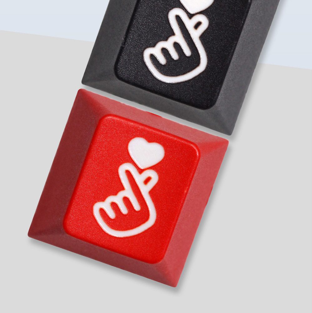 Novelty PC Finger Heart Love Cherry profile dip dye Laser pbt keycap for keyboard ESC r1 1x Red Black Yellow Novelty PC Finger Heart Love Cherry profile dip dye Laser pbt keycap for keyboard ESC r1 1x Red Black Yellow