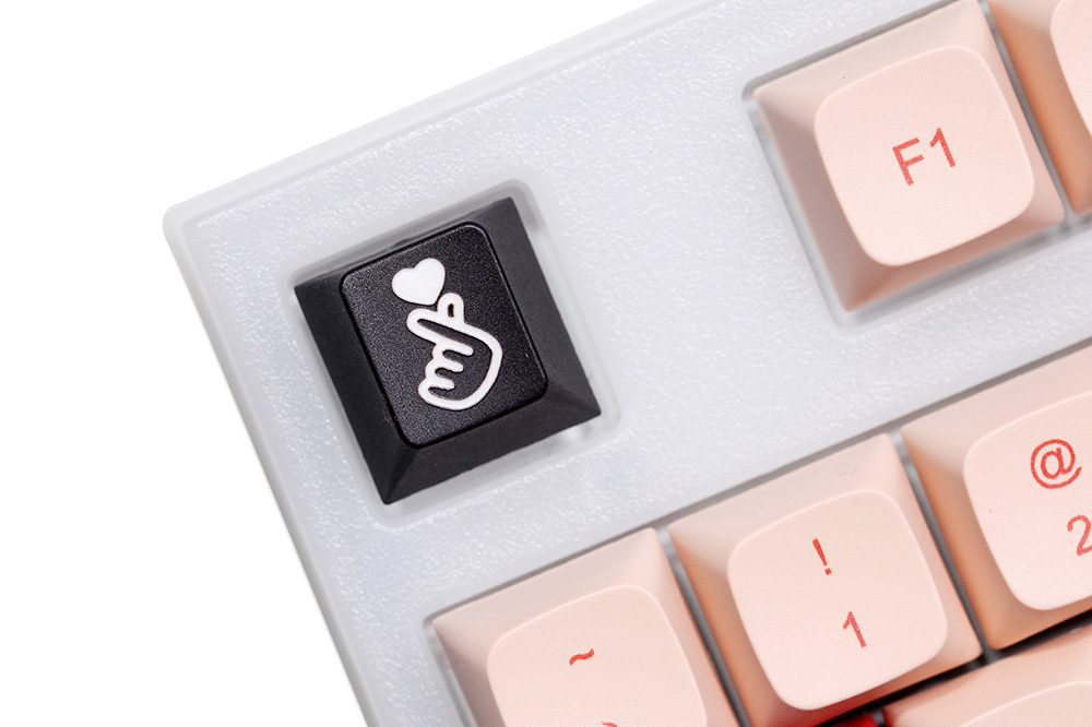 Novelty PC Finger Heart Love Cherry profile dip dye Laser pbt keycap for keyboard ESC r1 1x Red Black Yellow Novelty PC Finger Heart Love Cherry profile dip dye Laser pbt keycap for keyboard ESC r1 1x Red Black Yellow