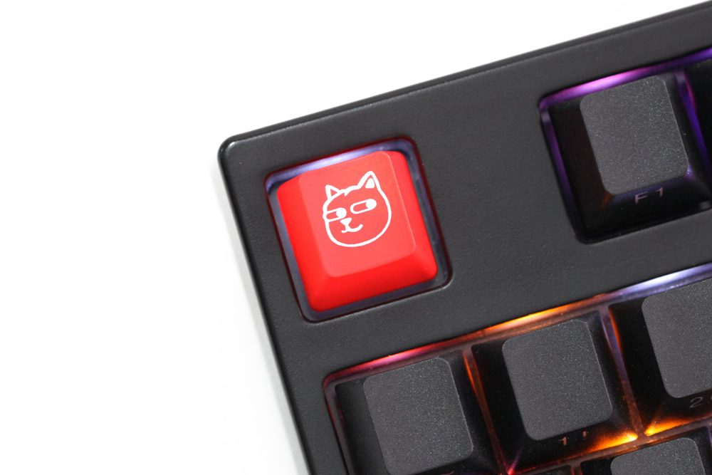 Novelty Shine Through Keycaps ABS Etched back lit black red r1 ESC Doge dog head puppy Novelty Shine Through Keycaps ABS Etched back lit black red r1 ESC Doge dog head puppy