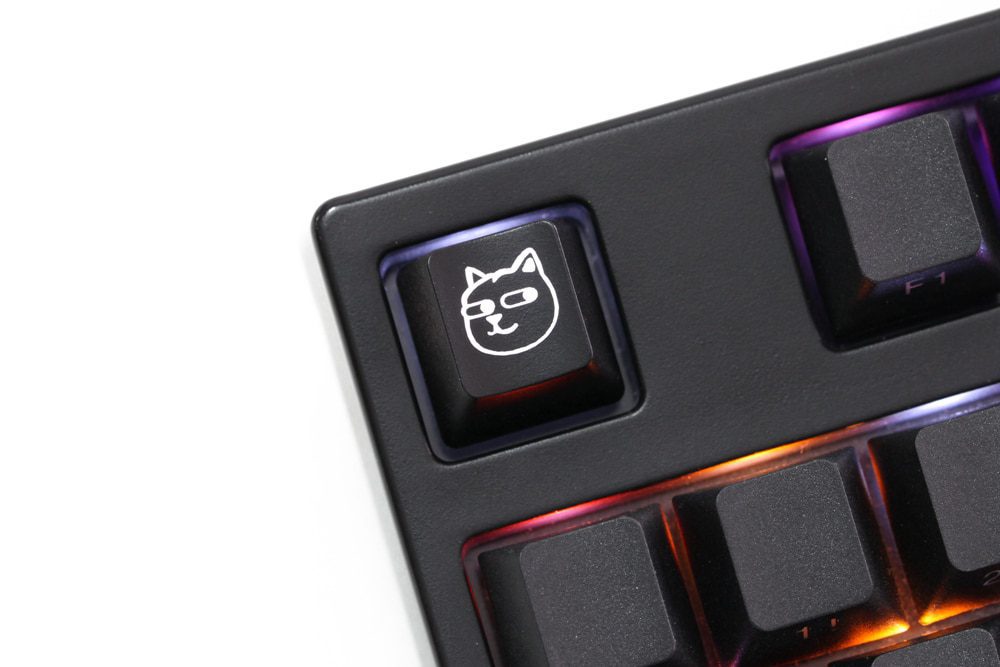 Novelty Shine Through Keycaps ABS Etched back lit black red r1 ESC Doge dog head puppy Novelty Shine Through Keycaps ABS Etched back lit black red r1 ESC Doge dog head puppy