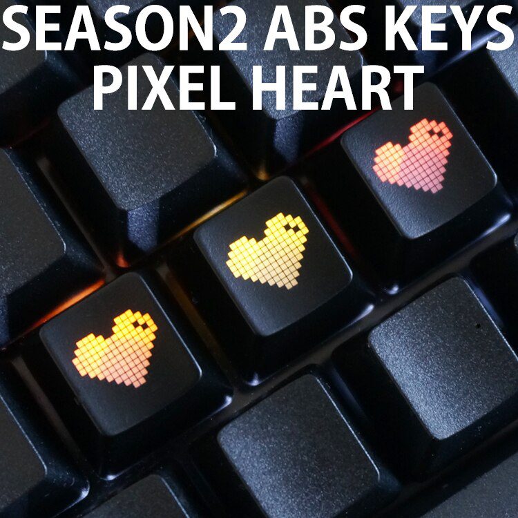 Novelty Shine Through Keycaps ABS Etched, Shine-Through pixel heart black red custom mechanical keyboards light oem profile Novelty Shine Through Keycaps ABS Etched, Shine-Through pixel heart black red custom mechanical keyboards light oem profile