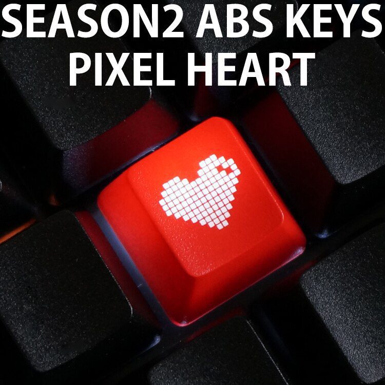 Novelty Shine Through Keycaps ABS Etched, Shine-Through pixel heart black red custom mechanical keyboards light oem profile Novelty Shine Through Keycaps ABS Etched, Shine-Through pixel heart black red custom mechanical keyboards light oem profile
