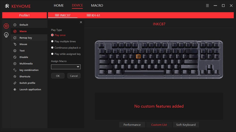 INKC 87 key Mechanical Keyboard 80% 87 TKL PCB Acrylic CASE hot swappable switch support lighting effects with RGB switch led