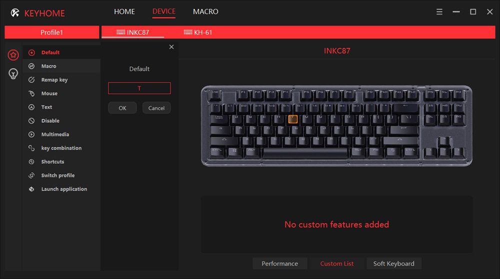 INKC 87 key Mechanical Keyboard 80% 87 TKL PCB Acrylic CASE hot swappable switch support lighting effects with RGB switch led