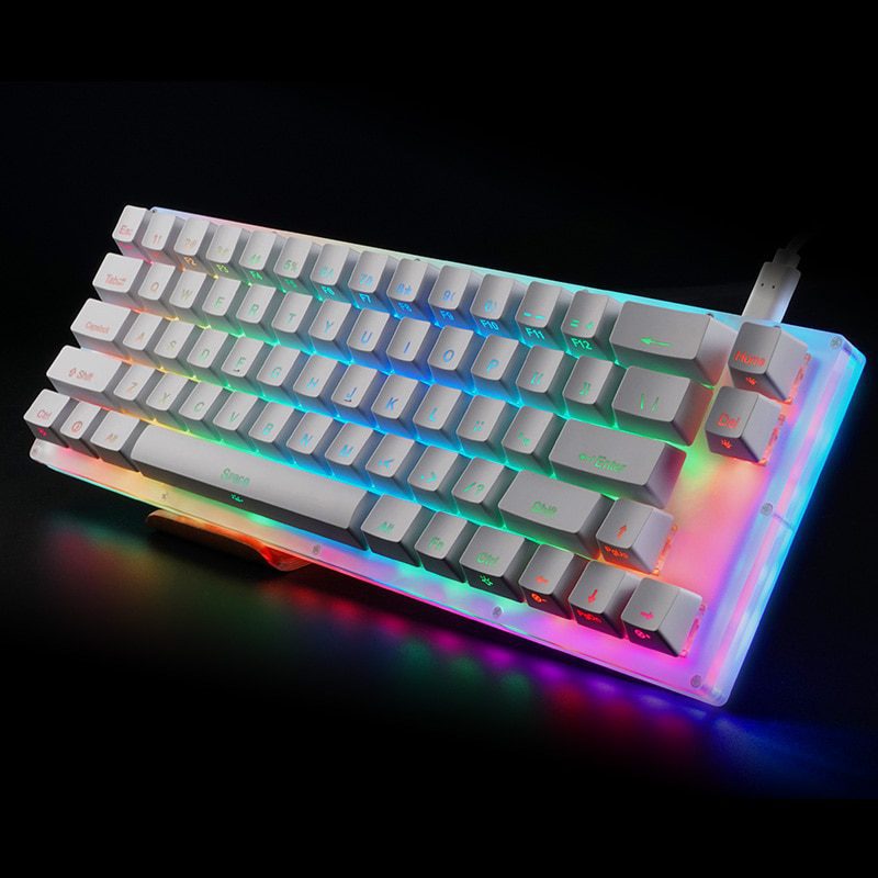 INKC 87 key Mechanical Keyboard 80% 87 TKL PCB Acrylic CASE hot swappable switch support lighting effects with RGB switch led