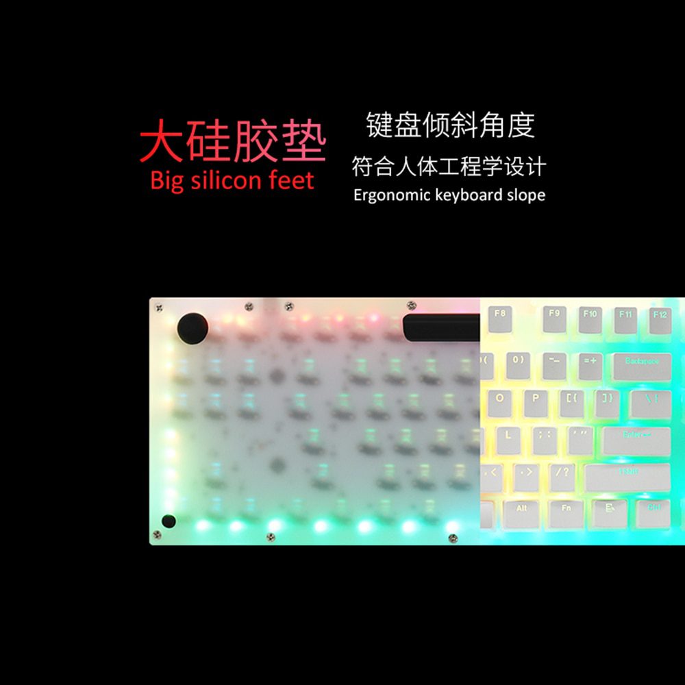 Womier 98 key K98 Mechanical Keyboard 98 PCB CASE hot swappable switch support lighting effects with RGB switch led Womier 98 key K98 Mechanical Keyboard 98 PCB CASE hot swappable switch support lighting effects with RGB switch led