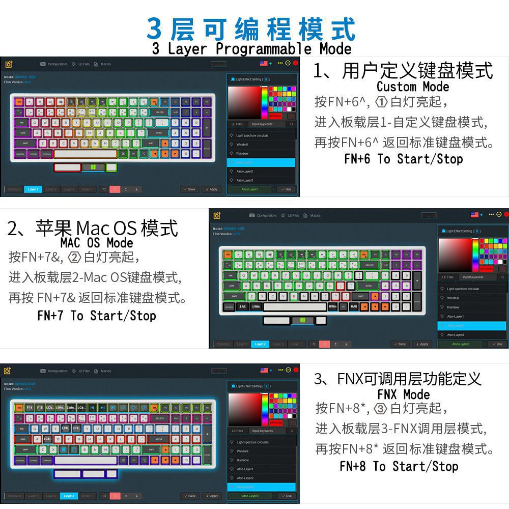 gk96 gk96x gx96lx hot swappable Custom Mechanical Keyboard Kit rgb switch leds type c software programmable balck white case gk96 gk96x gx96lx hot swappable Custom Mechanical Keyboard Kit rgb switch leds type c software programmable balck white case