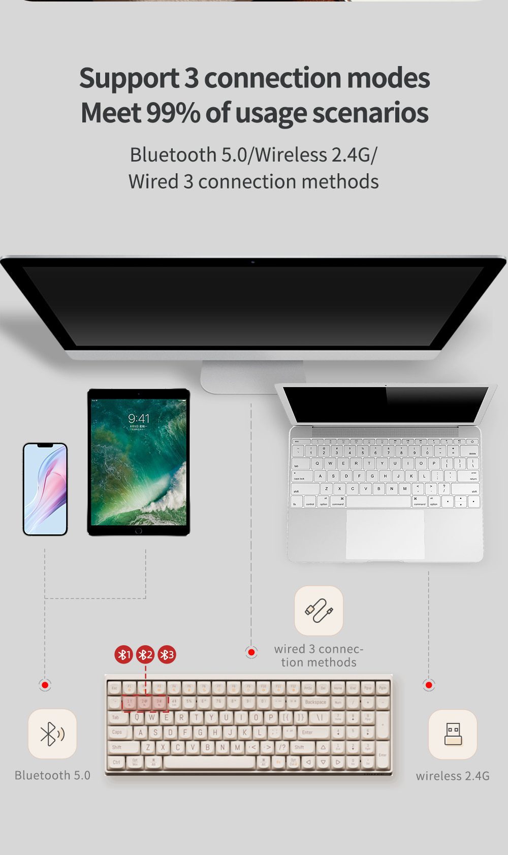 LOFREE Loflick 3 Mode wireless mechanical keyboard bluetooth 5.0 gaming home office red axis laptop tablet 68 and 100 keys LOFREE Loflick 3 Mode wireless mechanical keyboard bluetooth 5.0 gaming home office red axis laptop tablet 68 and 100 keys