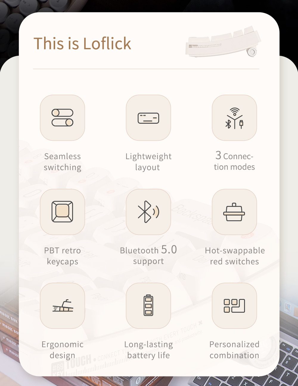 LOFREE Loflick 3 Mode wireless mechanical keyboard bluetooth 5.0 gaming home office red axis laptop tablet 68 and 100 keys LOFREE Loflick 3 Mode wireless mechanical keyboard bluetooth 5.0 gaming home office red axis laptop tablet 68 and 100 keys