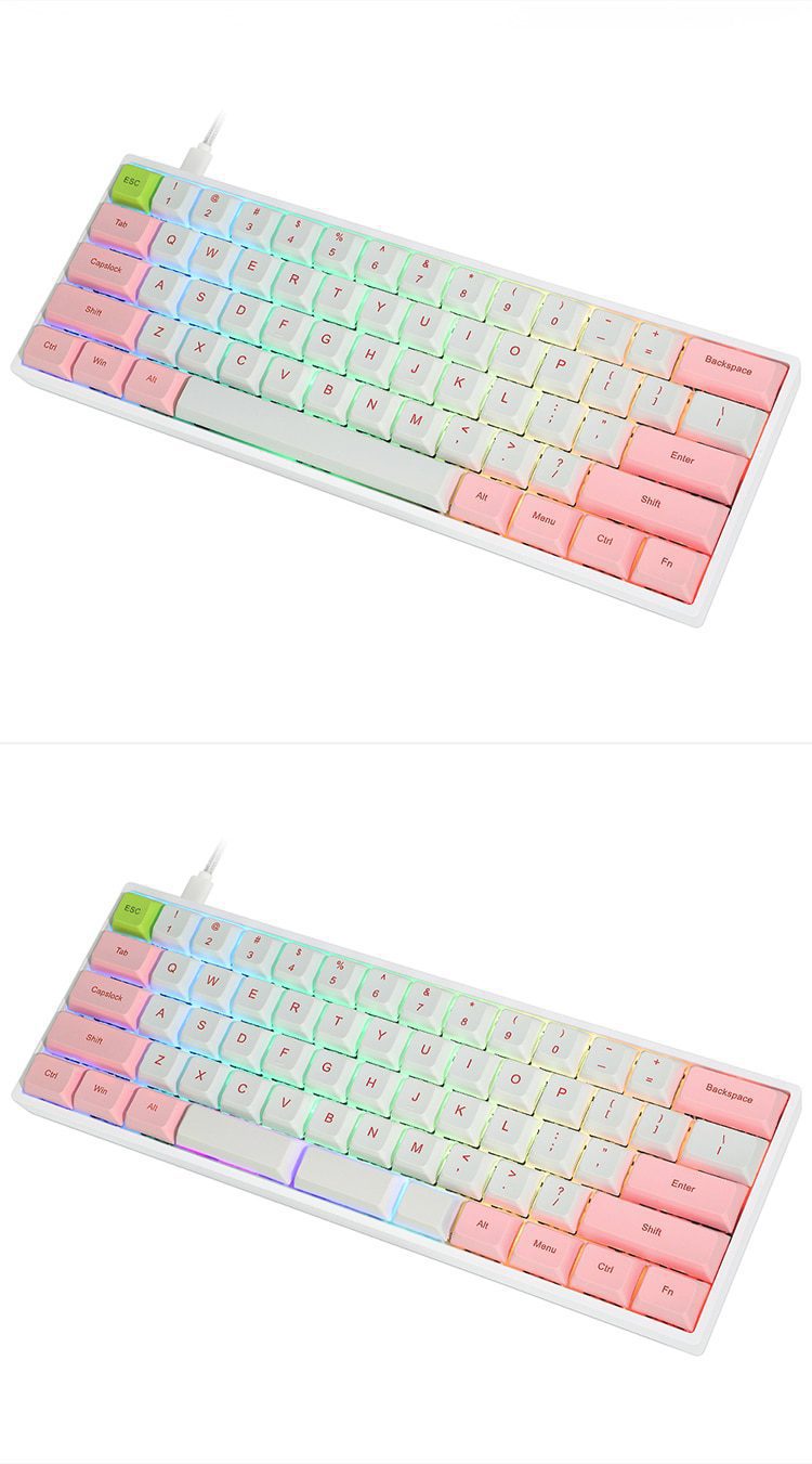gk61x gk61 60% mechanical keyboard rgb switch led hot swapping socket type c pcb case with split spacebar software program gk61x gk61 60% mechanical keyboard rgb switch led hot swapping socket type c pcb case with split spacebar software program