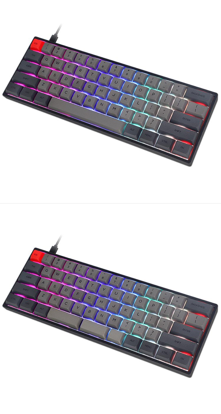 gk61x gk61 60% mechanical keyboard rgb switch led hot swapping socket type c pcb case with split spacebar software program gk61x gk61 60% mechanical keyboard rgb switch led hot swapping socket type c pcb case with split spacebar software program